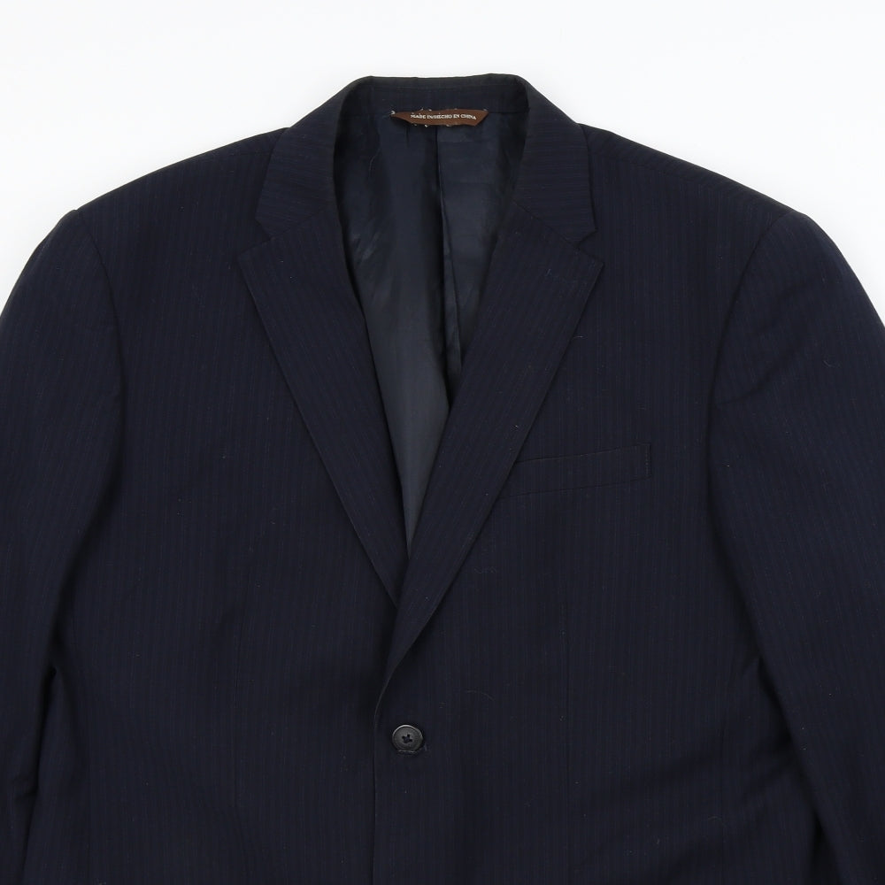 Mens UK Size L Perry Ellis Regular Blue Suit Jacket