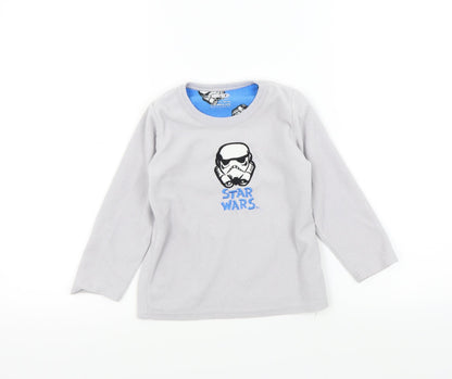 Rebel Boys Grey Colourblock   Pyjama Top Size 5 Years  - star wars