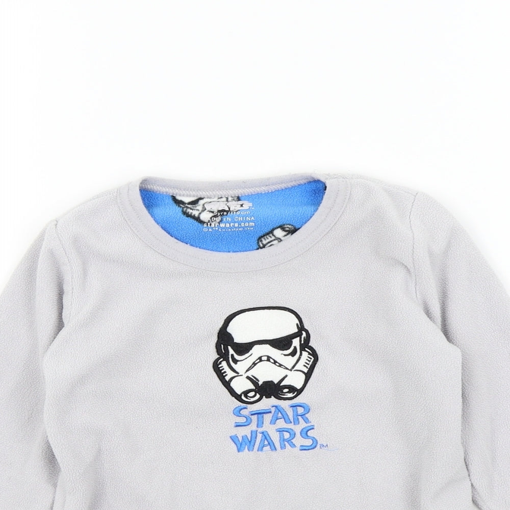 Rebel Boys Grey Colourblock   Pyjama Top Size 5 Years  - star wars