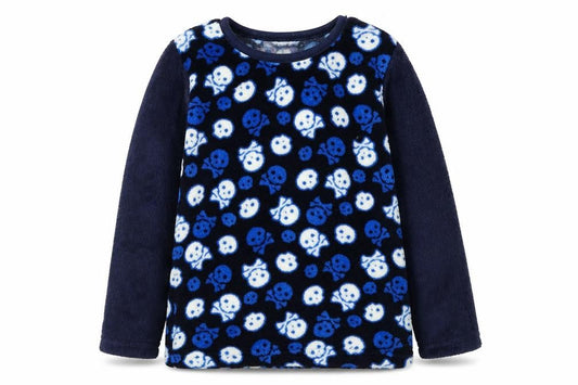snooze time Boys Blue   Pullover Jumper Size 7-8 Years  - scull an cross bone
