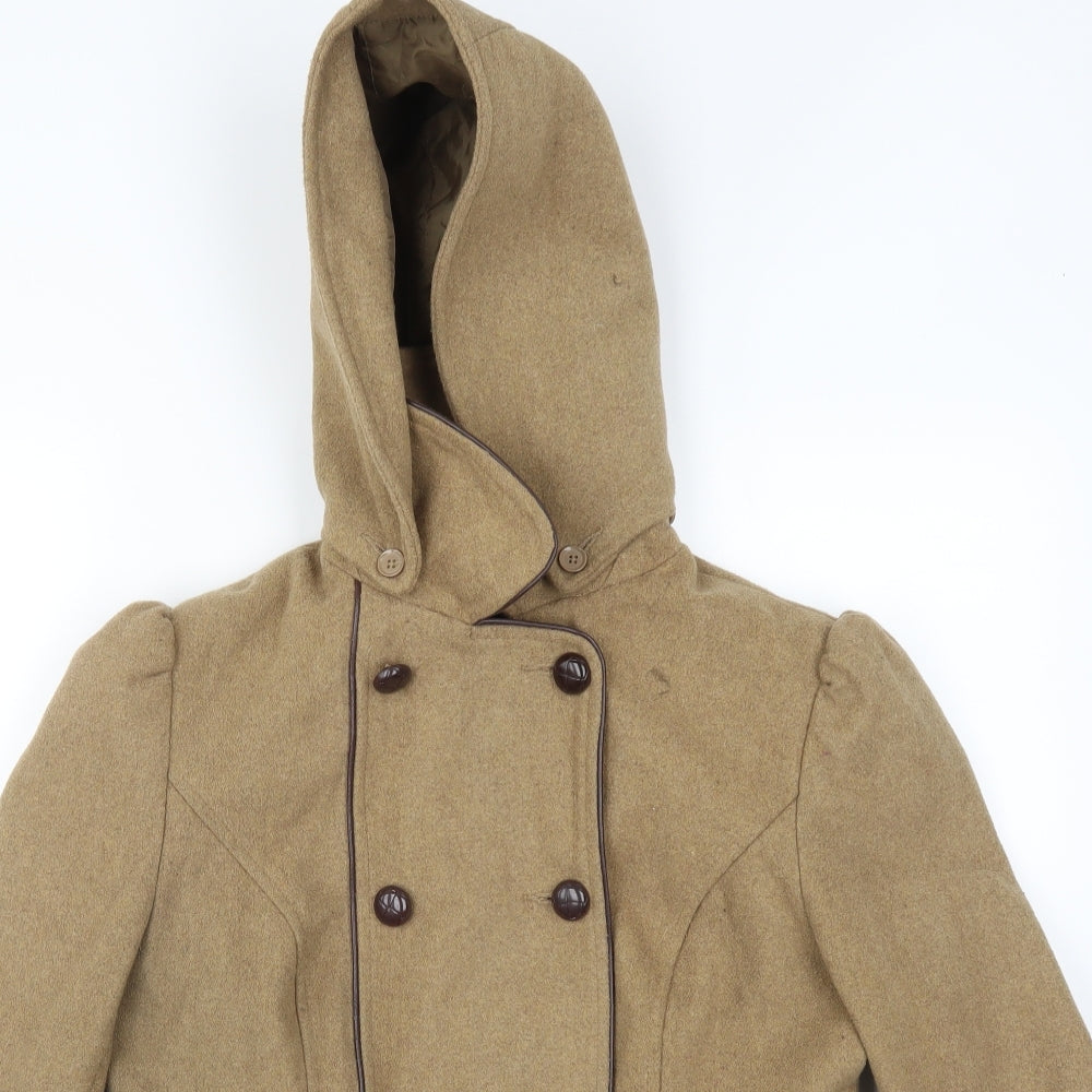 Womens UK Size 12 New Look Brown Pea Coat