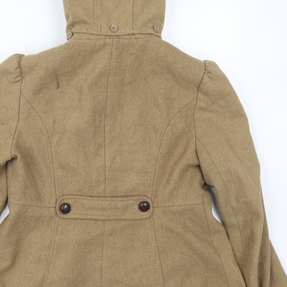 Womens UK Size 12 New Look Brown Pea Coat