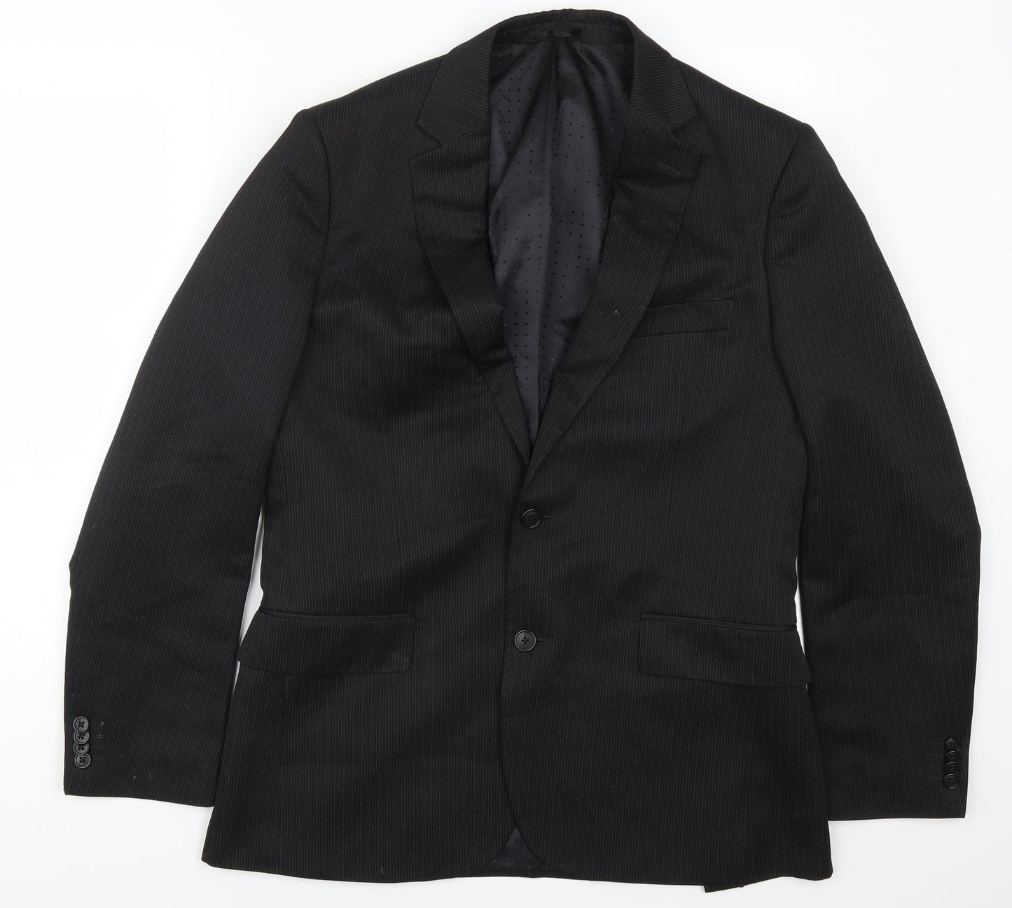 F&F Mens Black Striped  Jacket Suit Jacket Size 38