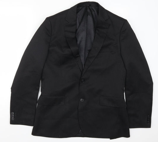 F&F Mens Black Striped  Jacket Suit Jacket Size 38