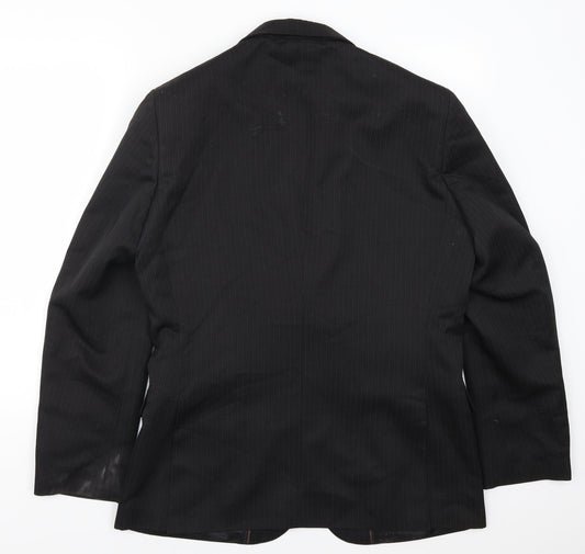 F&F Mens Black Striped  Jacket Suit Jacket Size 38