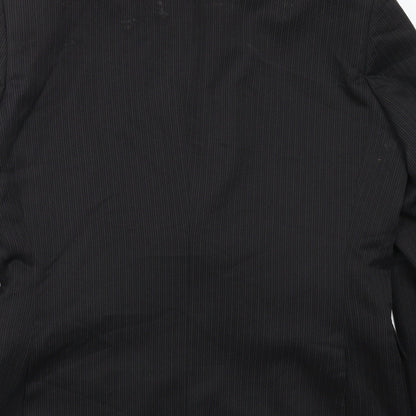 F&F Mens Black Striped  Jacket Suit Jacket Size 38