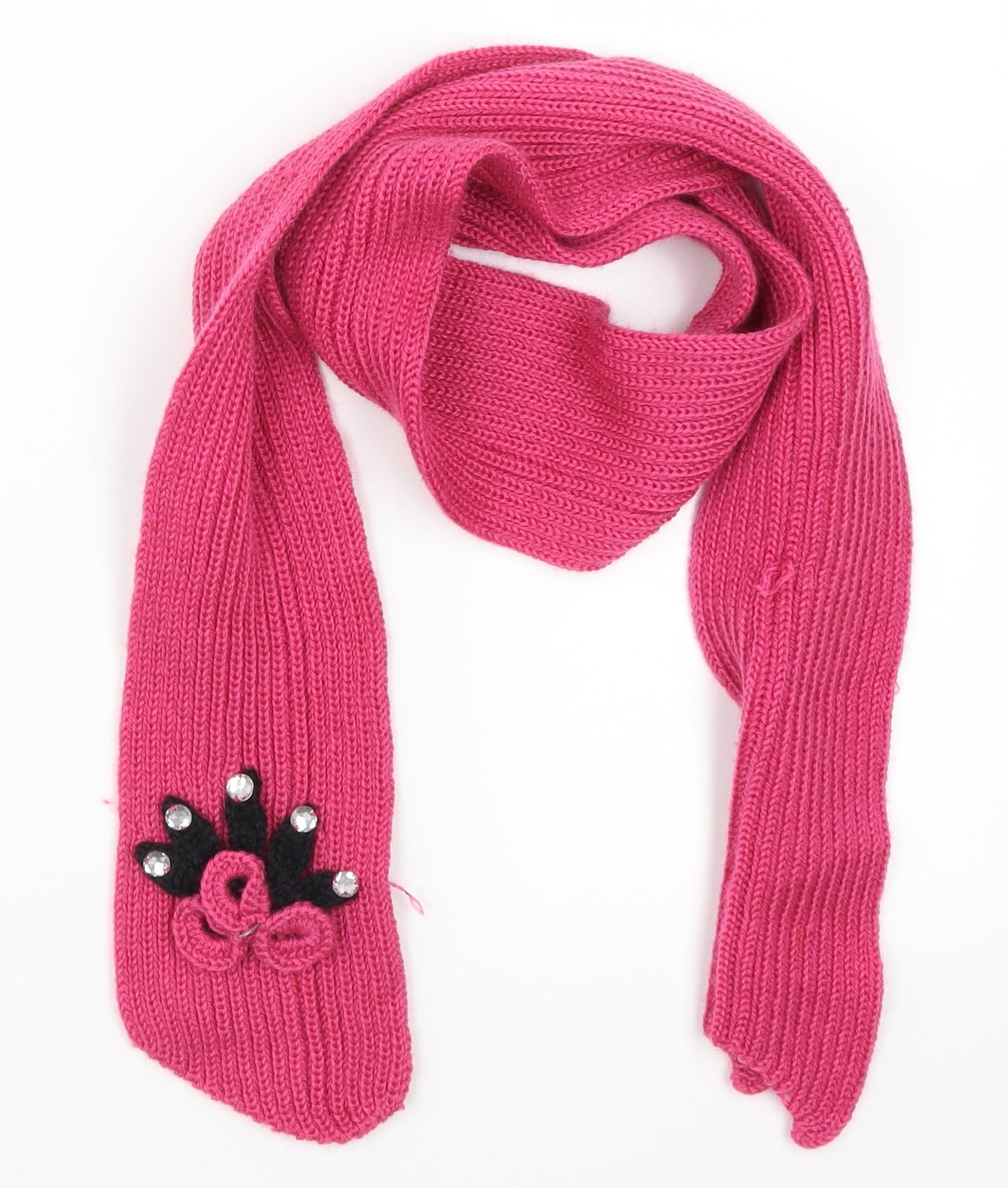 Preworn Womens Pink    Scarf   - Fabric Flowers