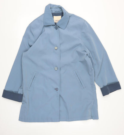 Womens UK Size 14 EWM Blue Overcoat