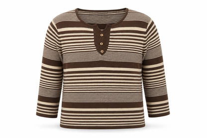 Touch Womens Brown Striped  Pullover Jumper Size L