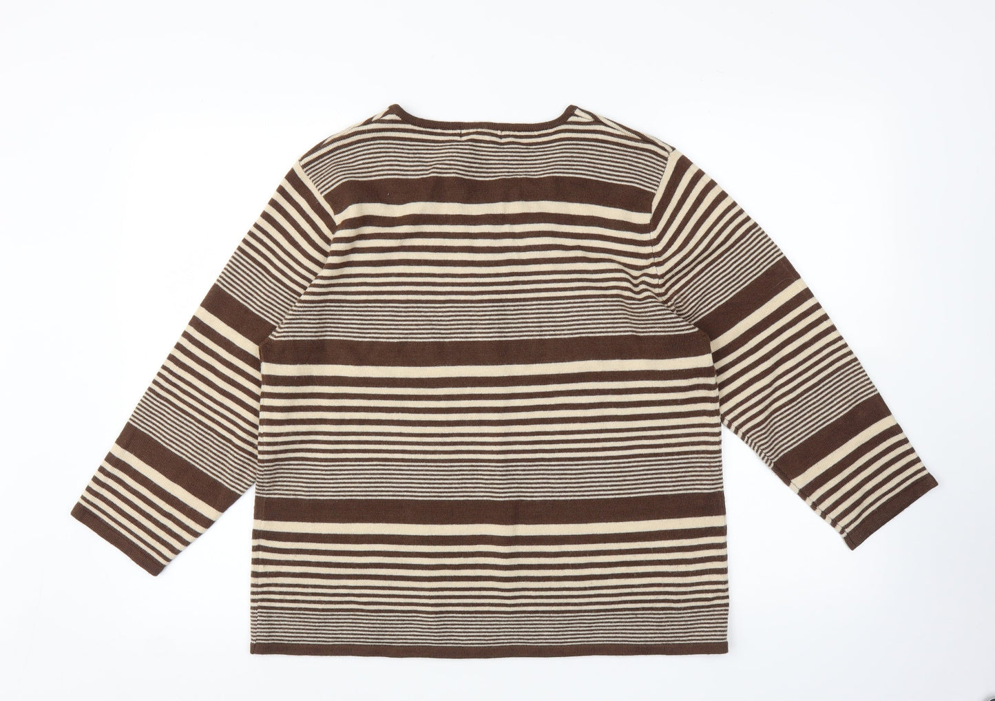 Touch Womens Brown Striped  Pullover Jumper Size L