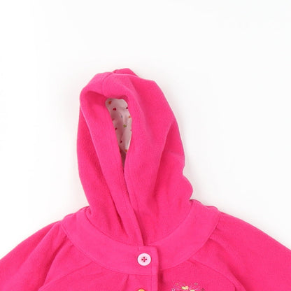 George Girls Pink Floral Fleece Overcoat Coatigan Size 0-3 Months