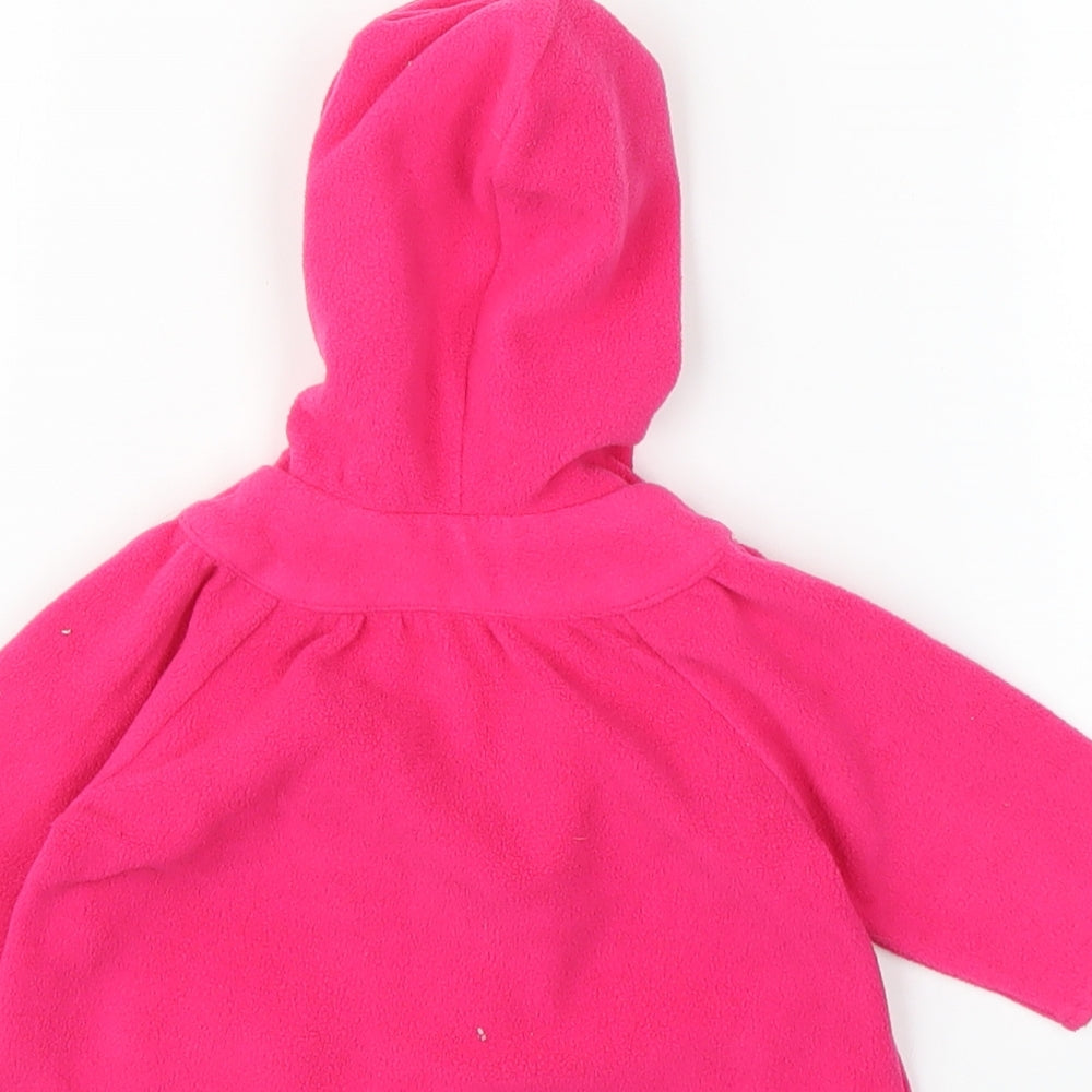 George Girls Pink Floral Fleece Overcoat Coatigan Size 0-3 Months