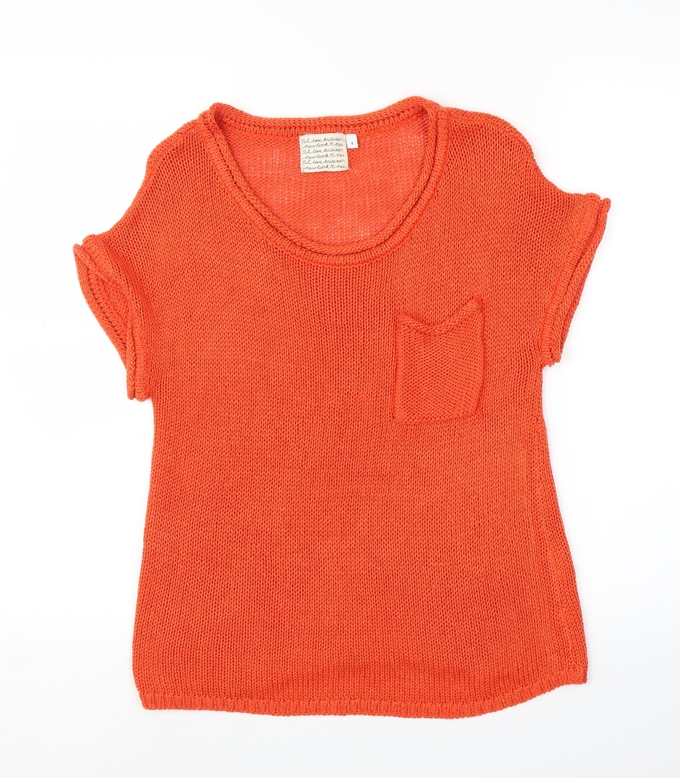 Womens UK Size 8 New Look Orange Basic Blouse