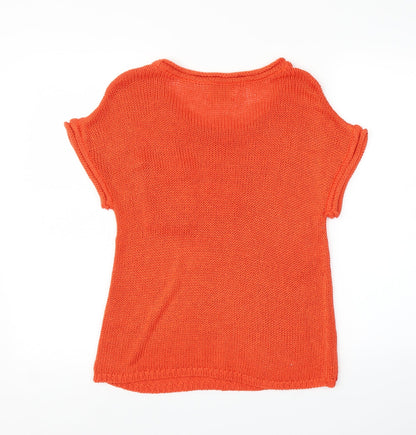 Womens UK Size 8 New Look Orange Basic Blouse