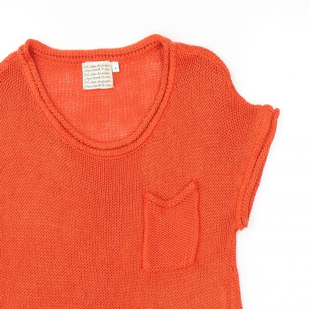 Womens UK Size 8 New Look Orange Basic Blouse