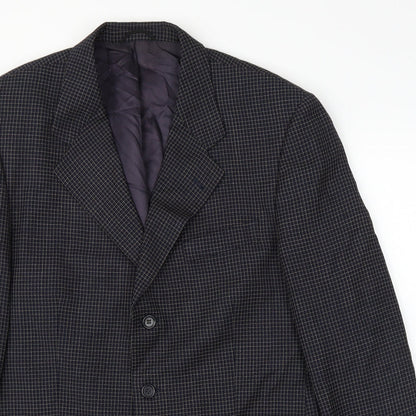 Ritex Mens Blue Plaid  Jacket Suit Jacket Size 42