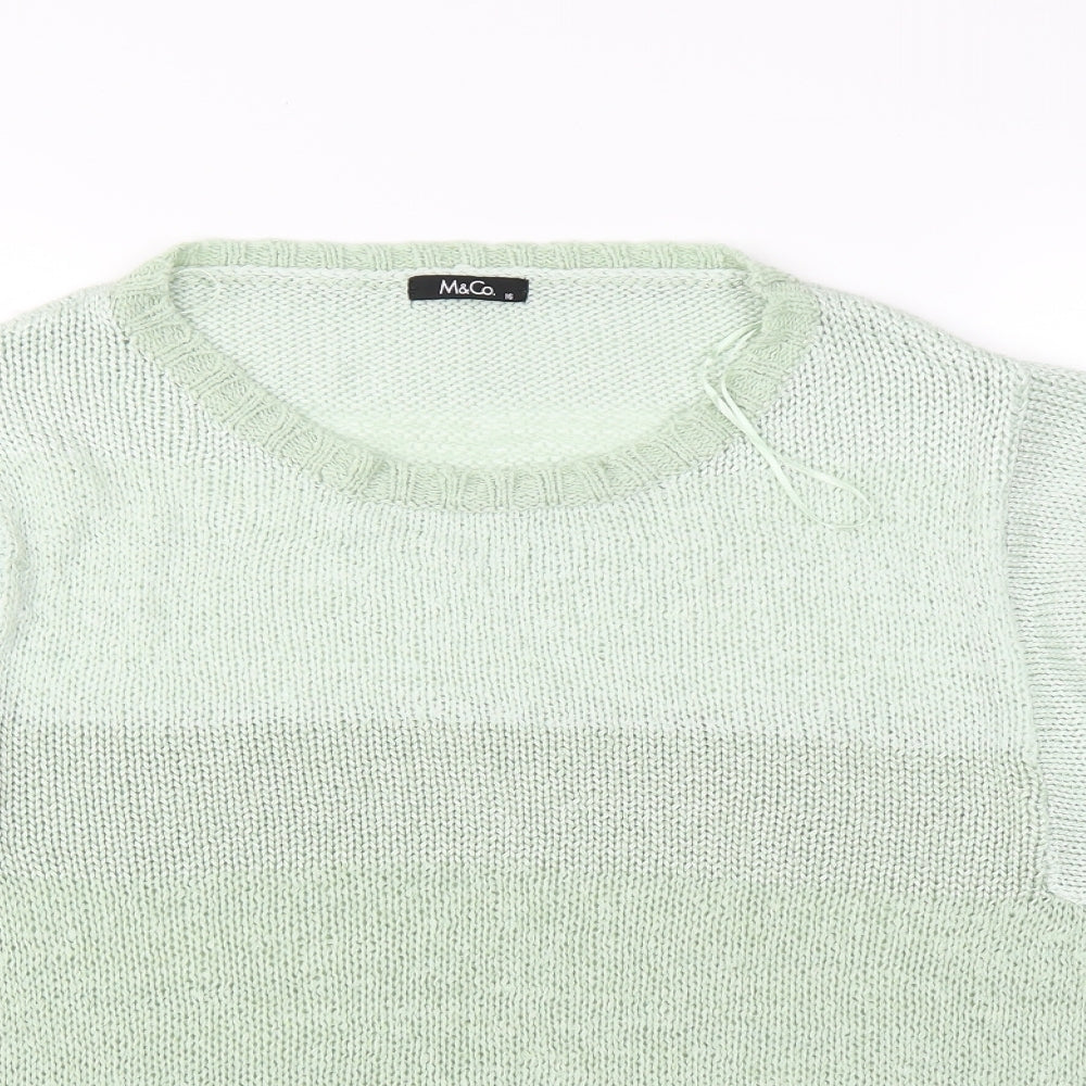 M&Co Womens Green   Pullover Jumper Size 16