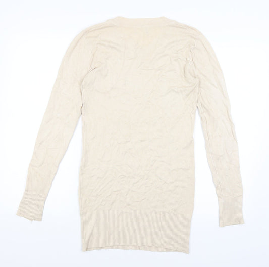 Womens UK Size 8 Preworn Beige Basic T-Shirt