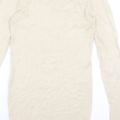 Womens UK Size 8 Preworn Beige Basic T-Shirt
