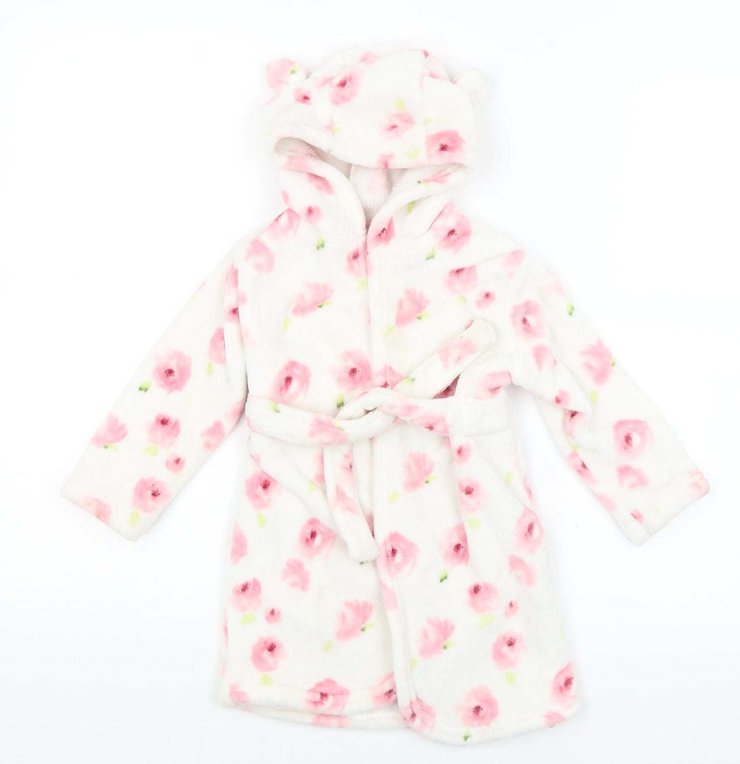 George Baby White Floral  Kimono Robe Size 12-18 Months