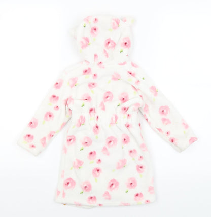 George Baby White Floral  Kimono Robe Size 12-18 Months