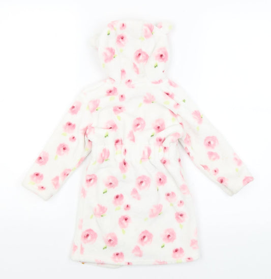 George Baby White Floral  Kimono Robe Size 12-18 Months