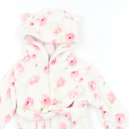 George Baby White Floral  Kimono Robe Size 12-18 Months