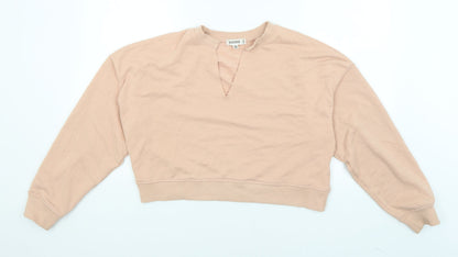 Additional front view of Missguided women’s pink pullover sweatshirt, size UK 8