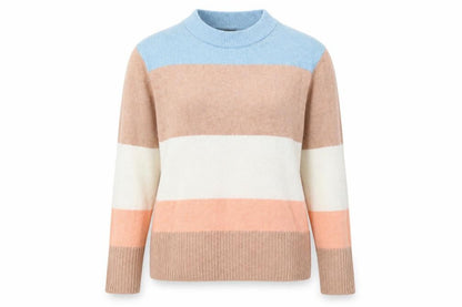 Nutmeg Womens Brown Striped  Pullover Jumper Size 10