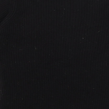 Womens UK Size M Brave Soul Black Basic T-Shirt