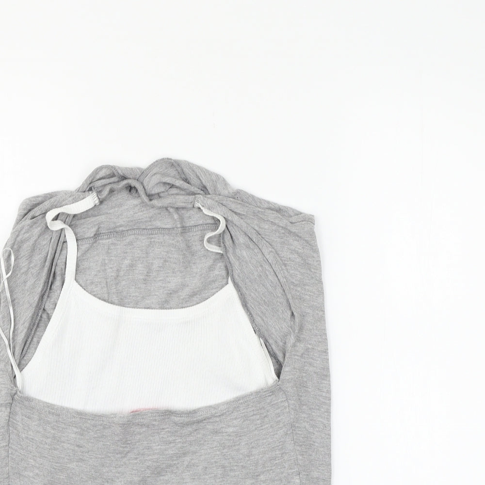 Womens UK Size 14 FALMER Grey Basic Blouse
