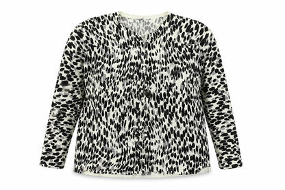 BHS Womens White Geometric  Cardigan Jumper Size 20