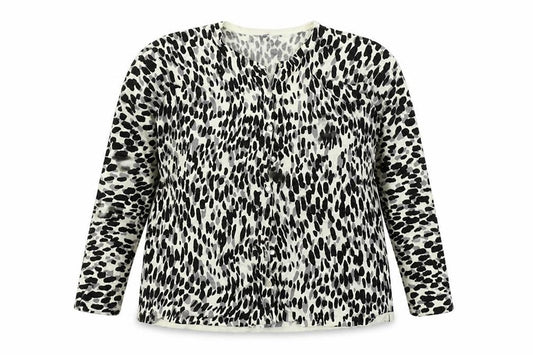 BHS Womens White Geometric  Cardigan Jumper Size 20