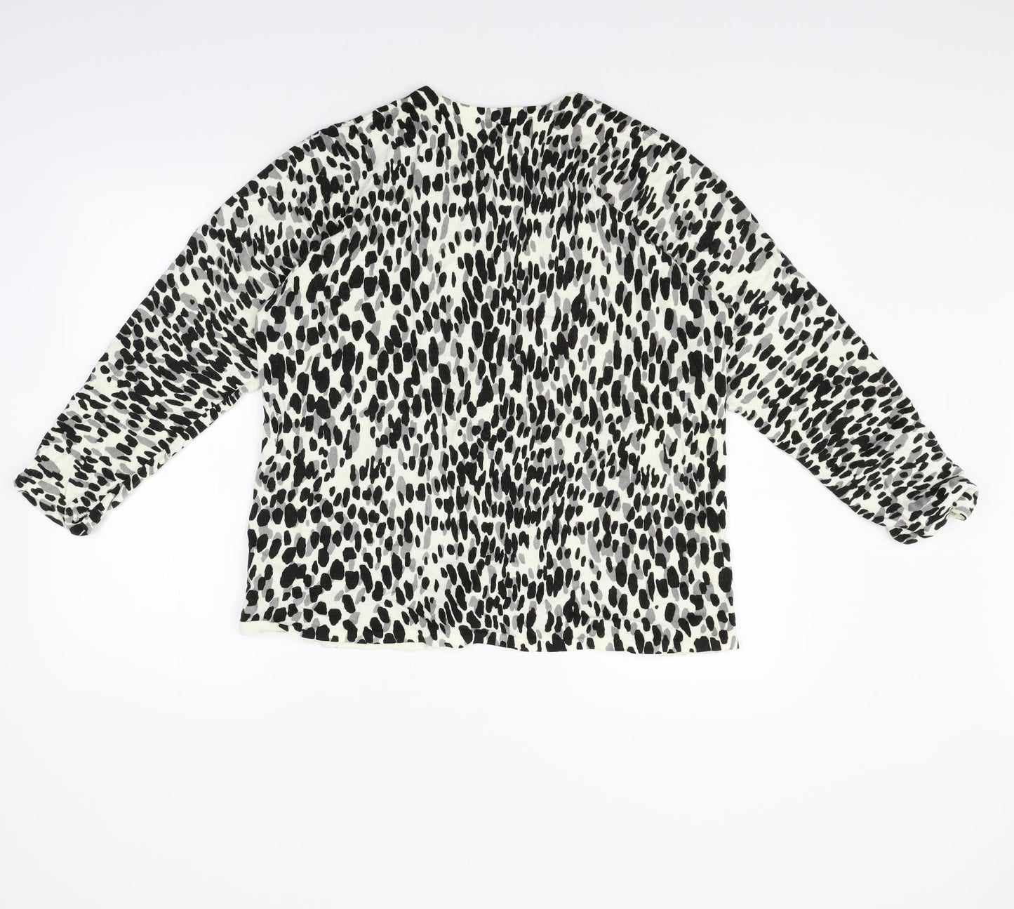 BHS Womens White Geometric  Cardigan Jumper Size 20