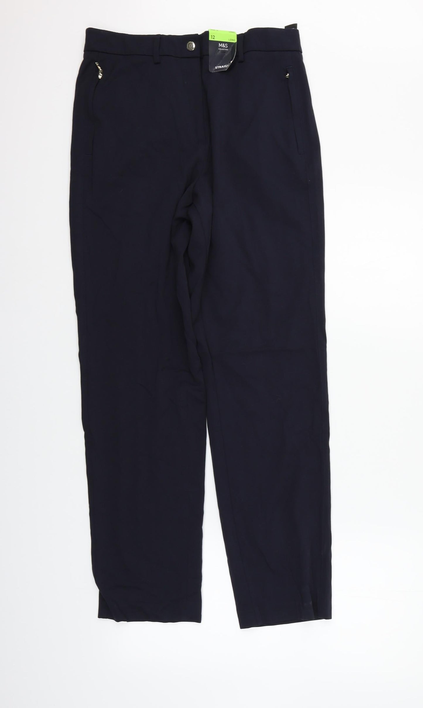 Womens UK Size 12 Marks and Spencer Regular Fit  Blue Trousers