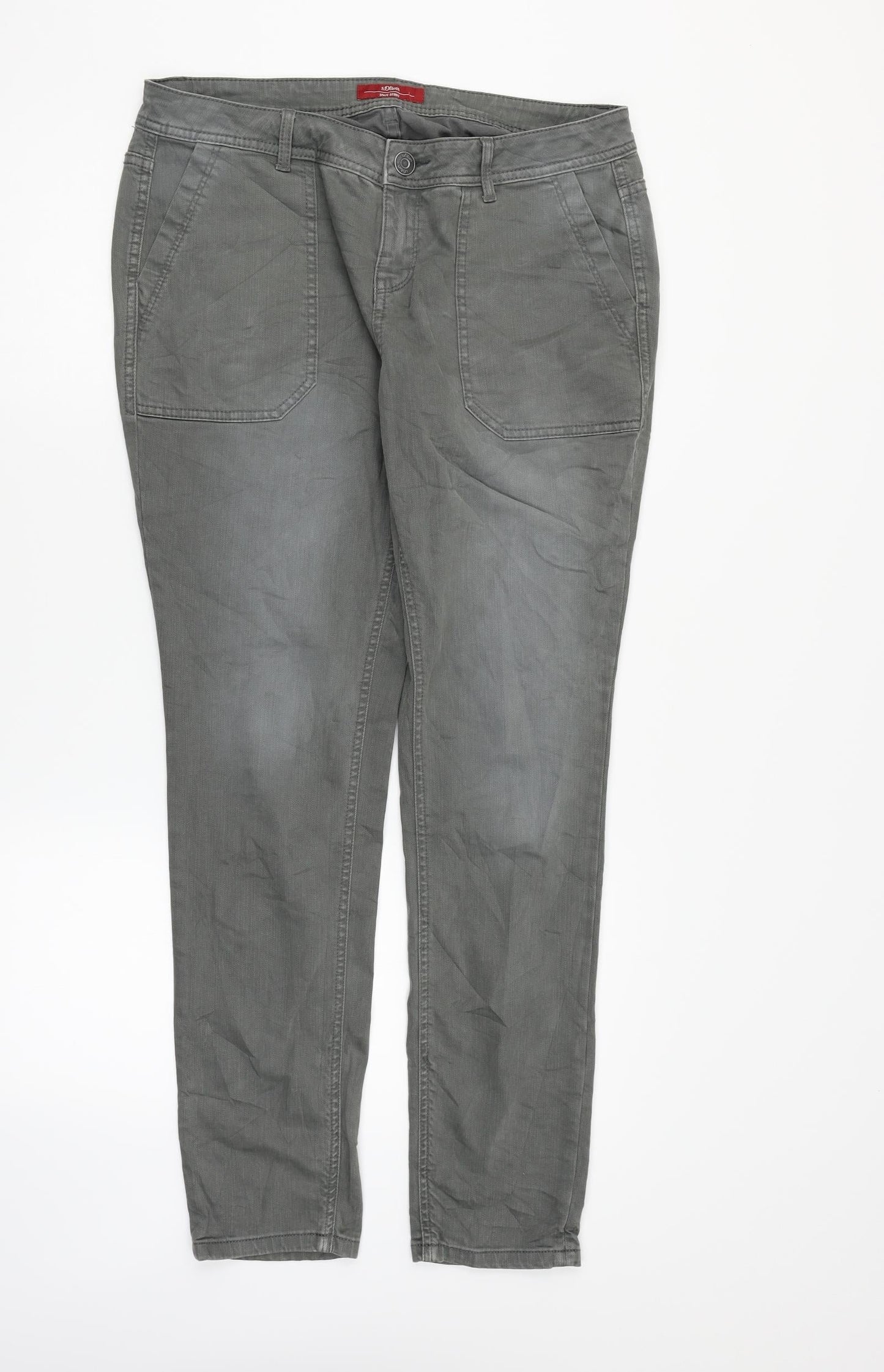 Womens UK Size 14 St oliver Regular Fit Straight Grey Jeans