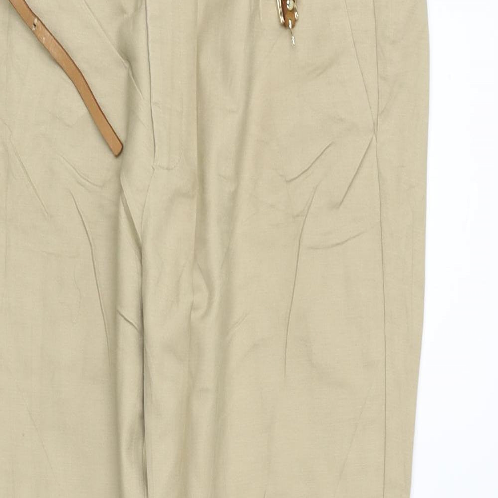 Womens UK Size 12 Zara Regular Fit  Beige Trousers