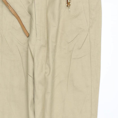 Womens UK Size 12 Zara Regular Fit  Beige Trousers