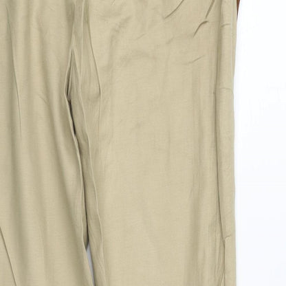 Womens UK Size 12 Zara Regular Fit  Beige Trousers