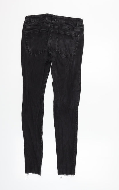 Womens UK Size 8 Divided Regular Fit Straight Black Jeans