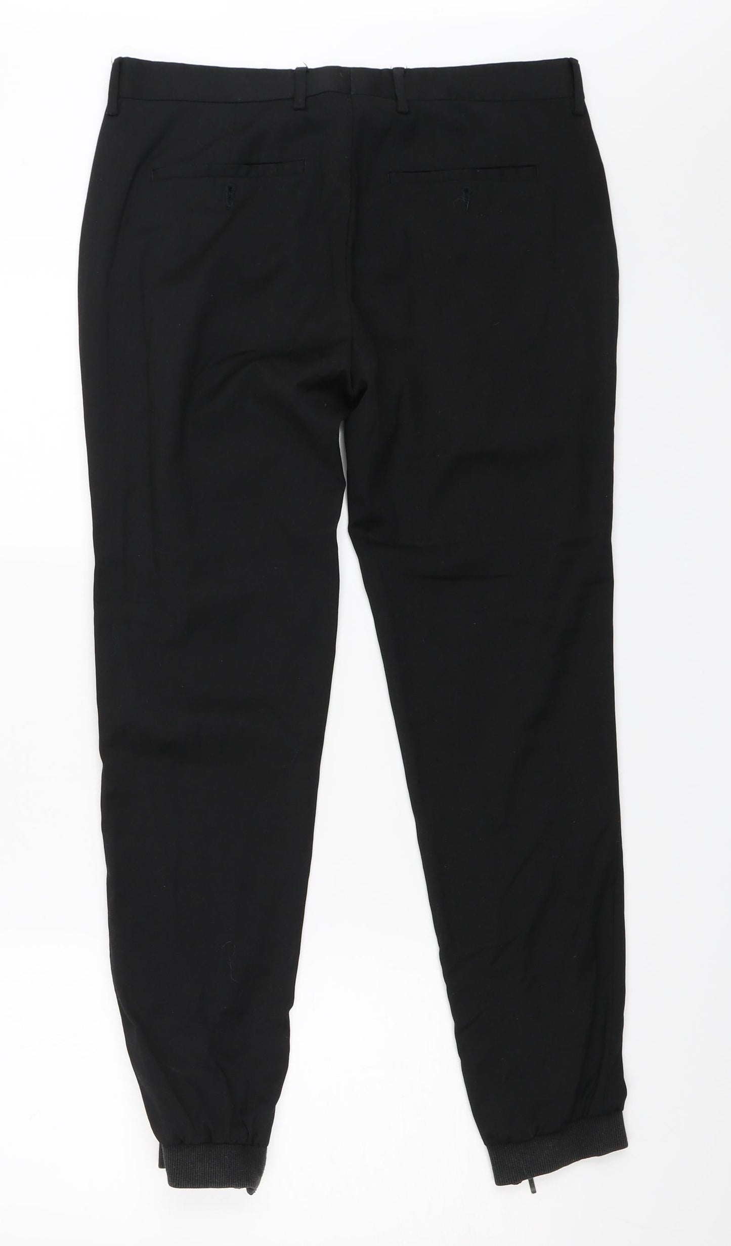 Mens UK Size 32 in Topman Regular Fit Jogger Black Trousers