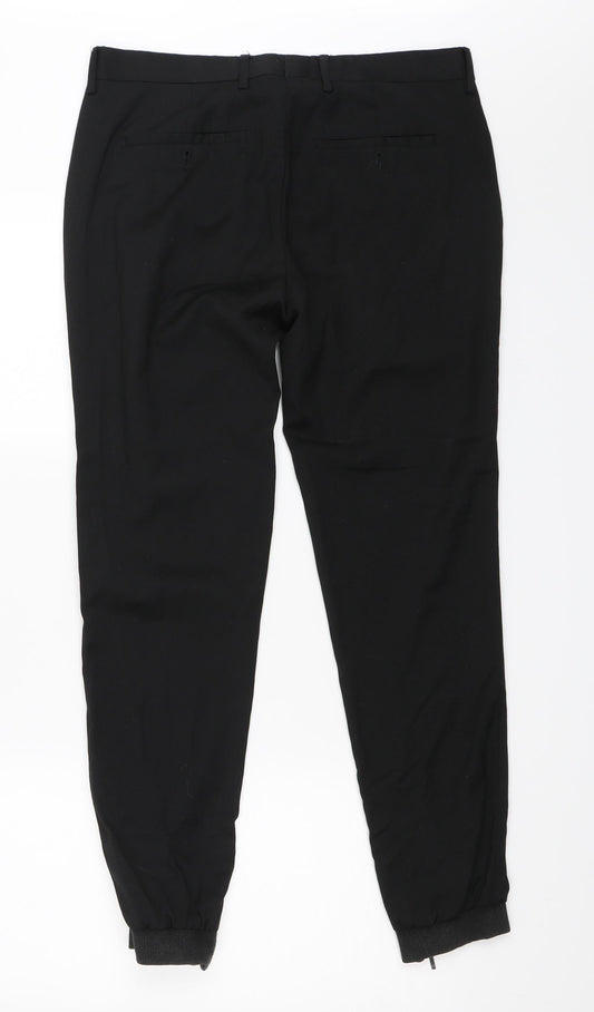 Mens UK Size 32 in Topman Regular Fit Jogger Black Trousers