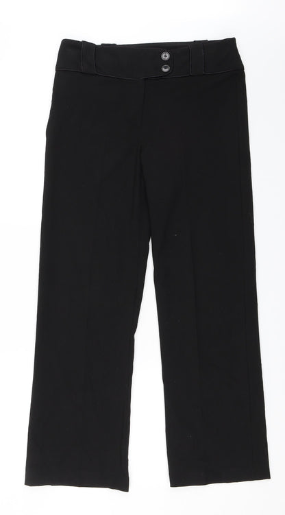 Womens UK Size 10 Preworn Regular Fit  Black Trousers