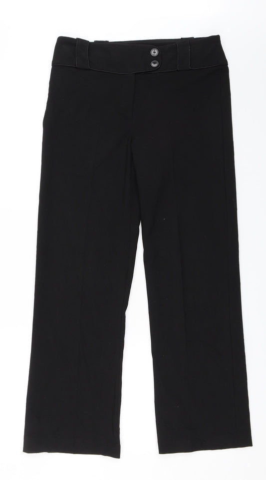 Womens UK Size 10 Preworn Regular Fit  Black Trousers