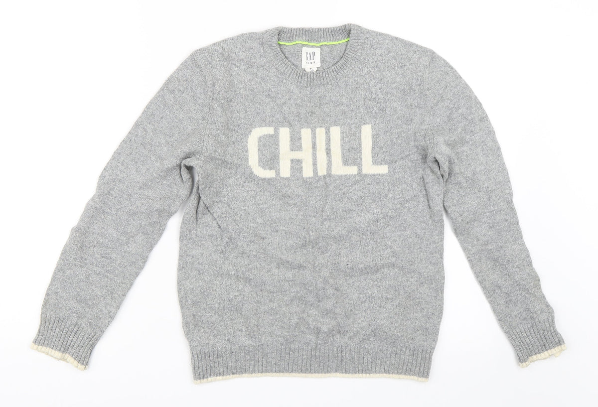 Gap Girls Grey   Pullover Jumper Size 8 Years