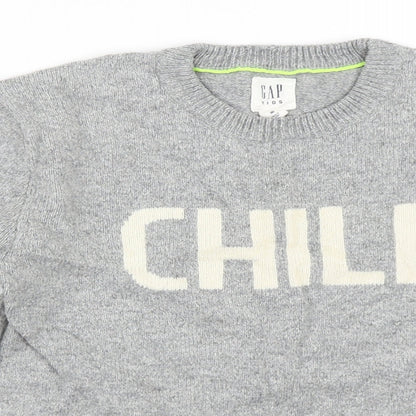 Gap Girls Grey   Pullover Jumper Size 8 Years