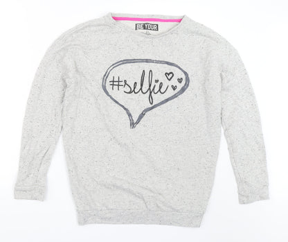 Marks and Spencer Girls Grey   Pullover Sweatshirt Size 12-13 Years