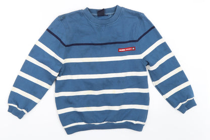 Lotto Boys Blue Striped  Pullover Sweatshirt Size S