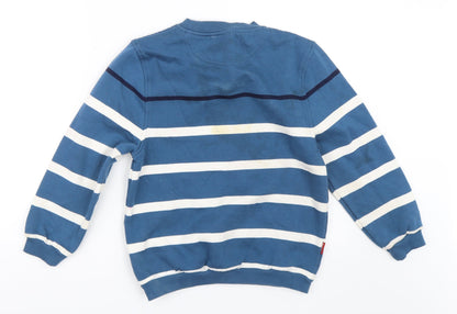 Lotto Boys Blue Striped  Pullover Sweatshirt Size S