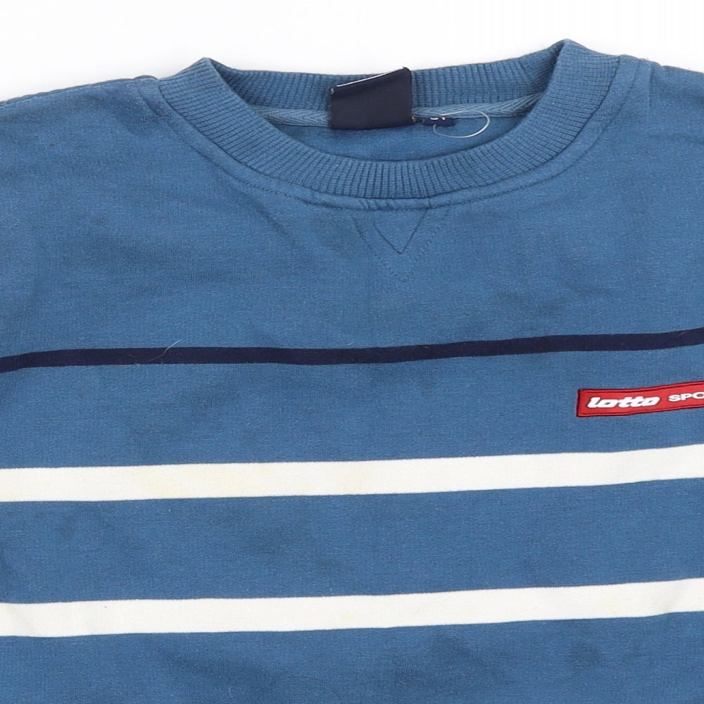 Lotto Boys Blue Striped  Pullover Sweatshirt Size S